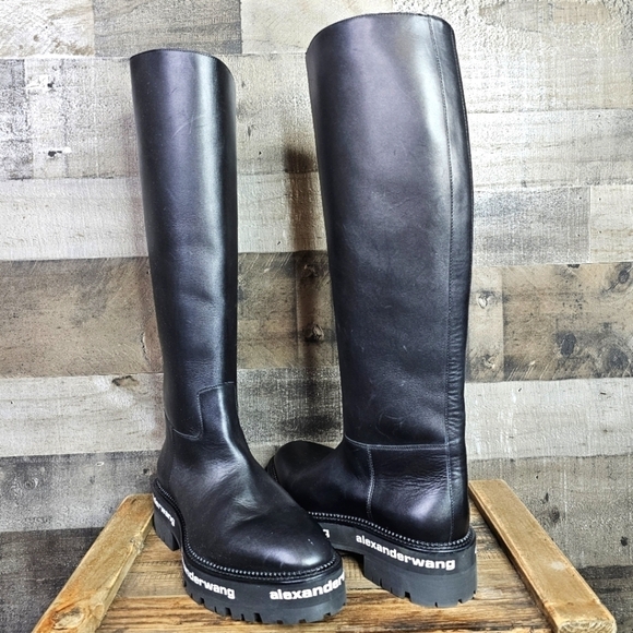 ALEXANDER WANG Sanford Leather Riding Boot - Picture 1 of 13